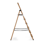 6 Steps Wooden Finished Foldable Aluminum Ladder- Brown