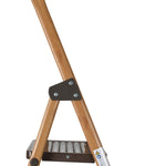 6 Steps Wooden Finished Foldable Aluminum Ladder- Brown