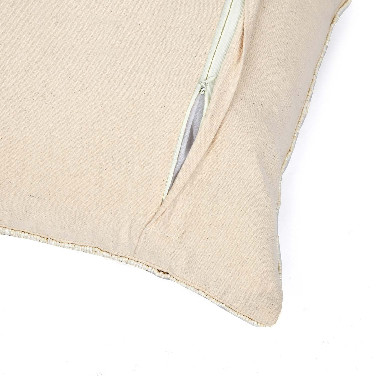 Leaf Beaded Polyester Cushion Cover- Gold