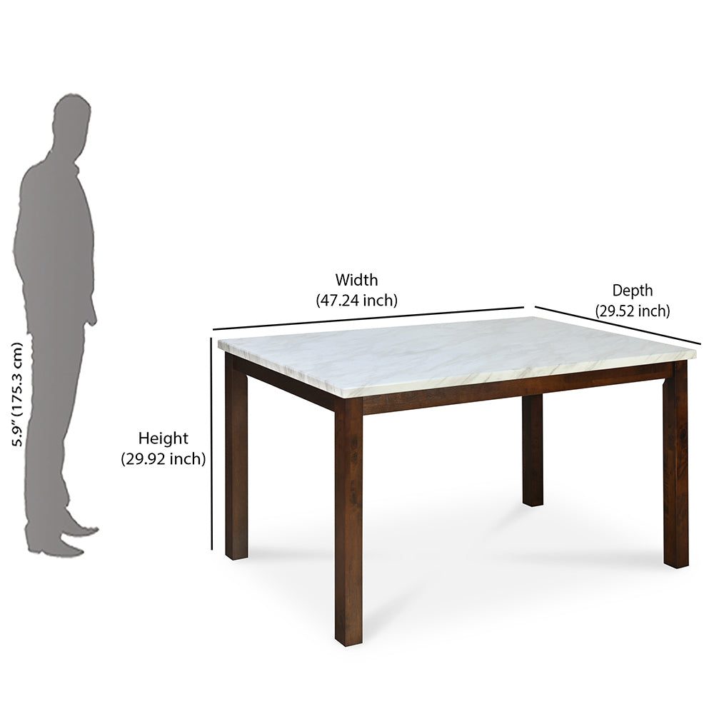 Roxbury 4 Seater Dining Table (Oak) with dimension in inches 1