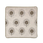 Multi Moorpank Pattern Fabric Cushion Cover- Beige and Gold