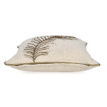 Moorpankh Pattern Fabric Cushion Cover- Beige and Gold