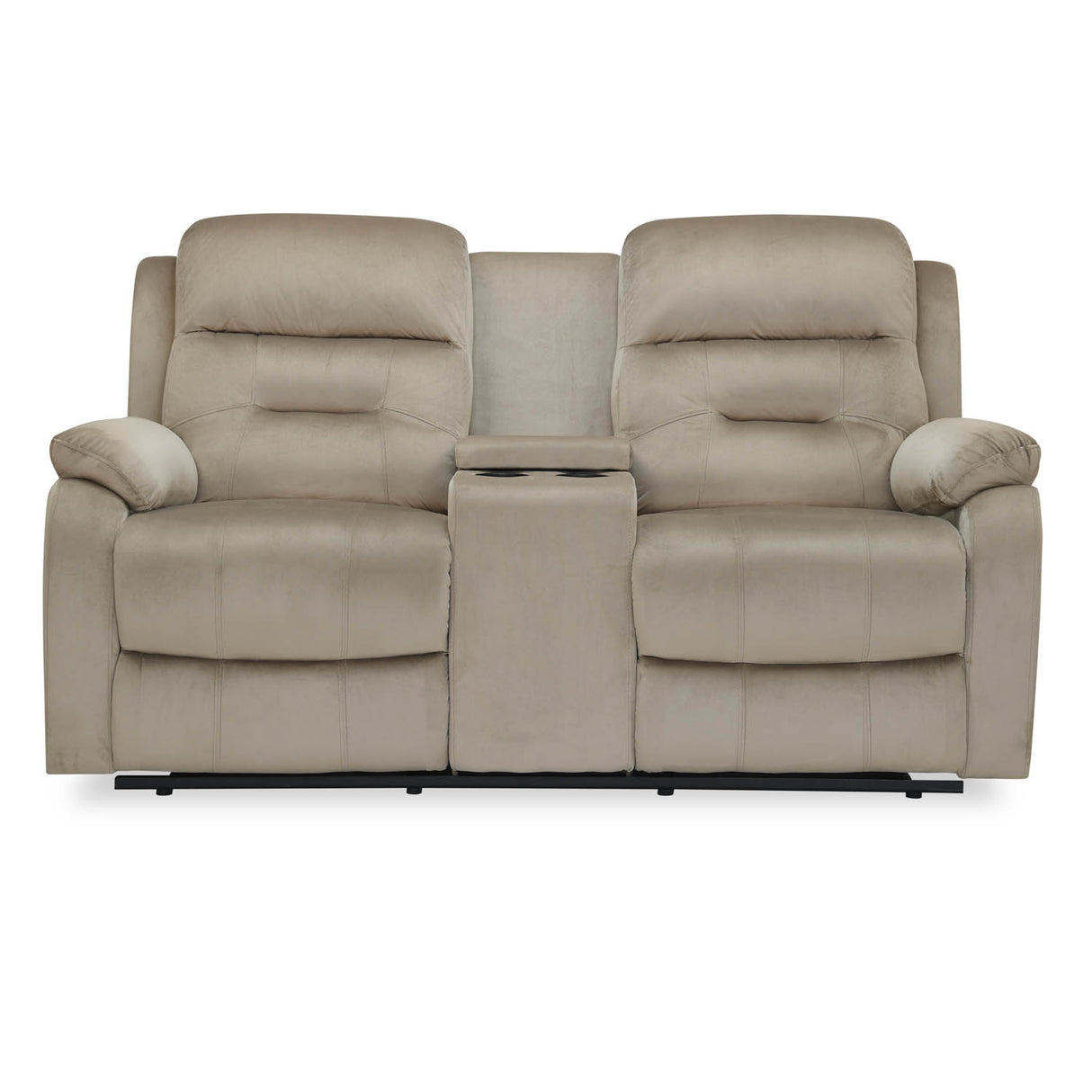 Rosia 2 Seater Recliner Sofa with Console- Light Brown