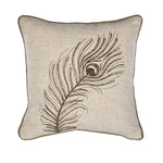 Moorpankh Pattern Fabric Cushion Cover- Beige and Gold
