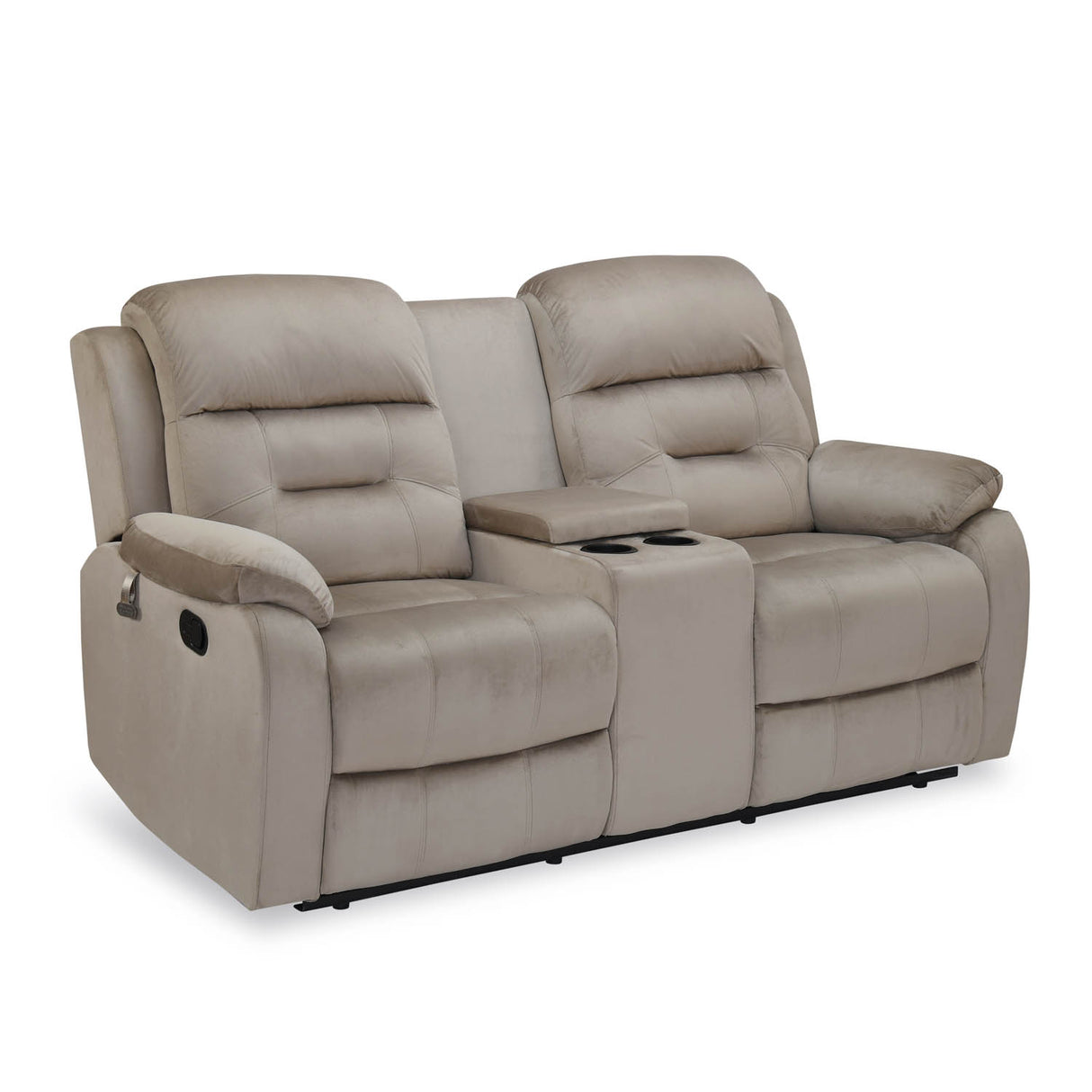 Rosia 2 Seater Recliner Sofa with Console- Light Brown