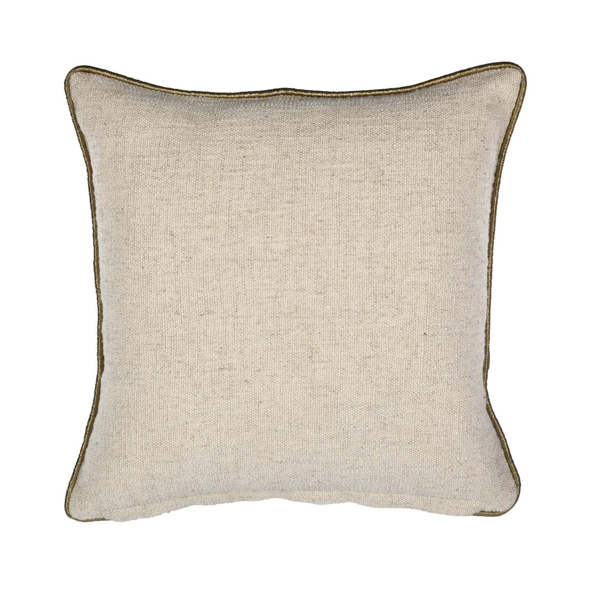 Moorpankh Pattern Fabric Cushion Cover- Beige and Gold
