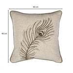 Moorpankh Pattern Fabric Cushion Cover- Beige and Gold