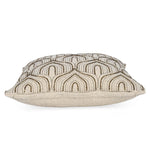 Arch Shaped Pattern Fabric Cushion Cover- Beige and Gold