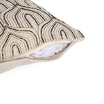 Arch Shaped Pattern Fabric Cushion Cover- Beige and Gold