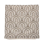 Arch Shaped Pattern Fabric Cushion Cover- Beige and Gold