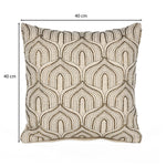 Arch Shaped Pattern Fabric Cushion Cover- Beige and Gold