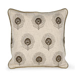 Multi Moorpank Pattern Fabric Cushion Cover- Beige and Gold