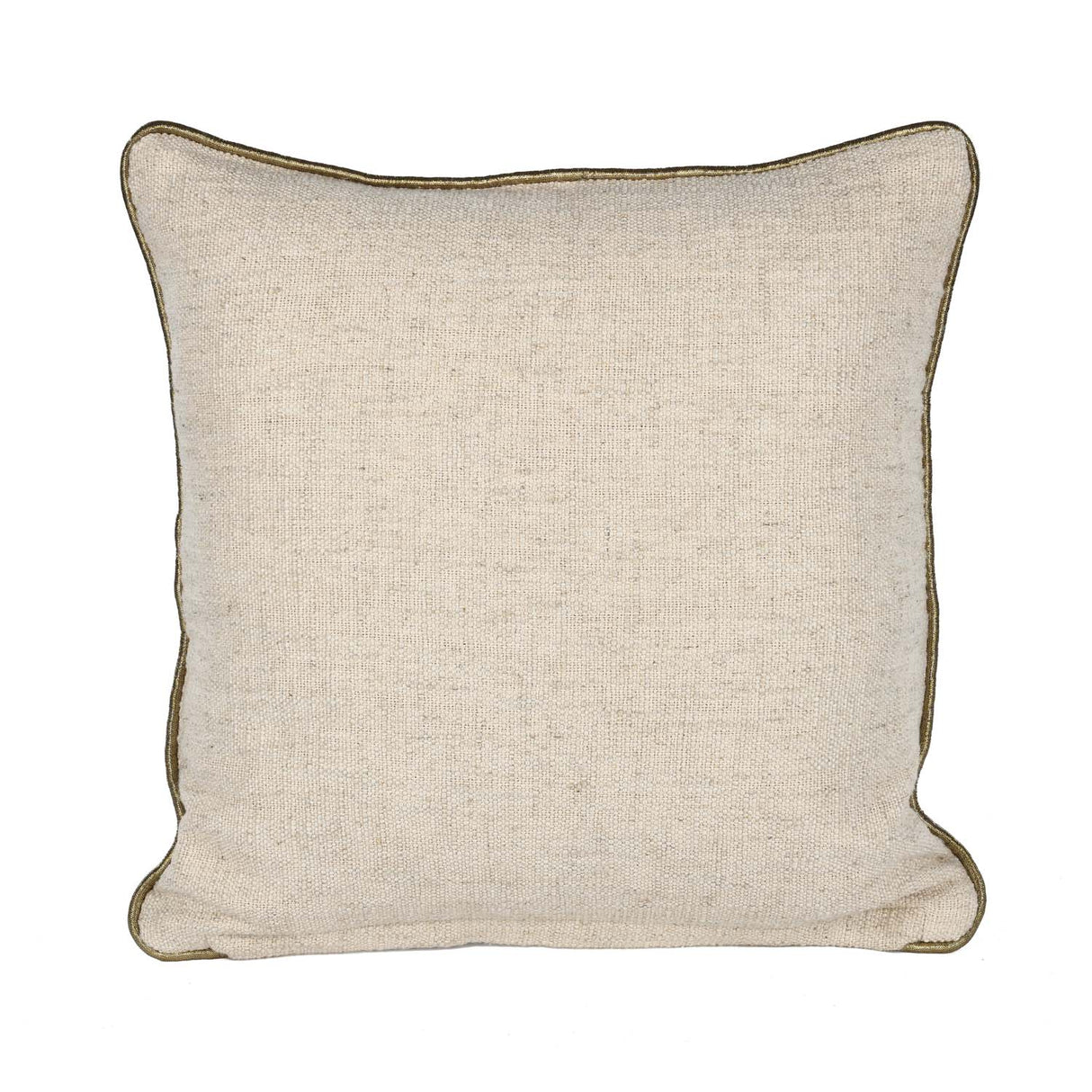 Multi Moorpank Pattern Fabric Cushion Cover- Beige and Gold