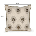 Multi Moorpank Pattern Fabric Cushion Cover- Beige and Gold