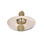 Chip and Dip Platter with Golden Arch Holders- Cream and Gold