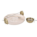 Chip and Dip Platter with Golden Arch Holders- Cream and Gold