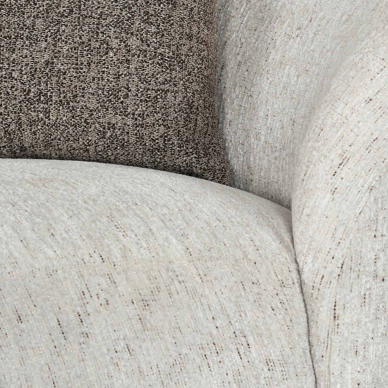 Giorgio Right Chaise Lounge Textured Fabric Sofa- Ivory