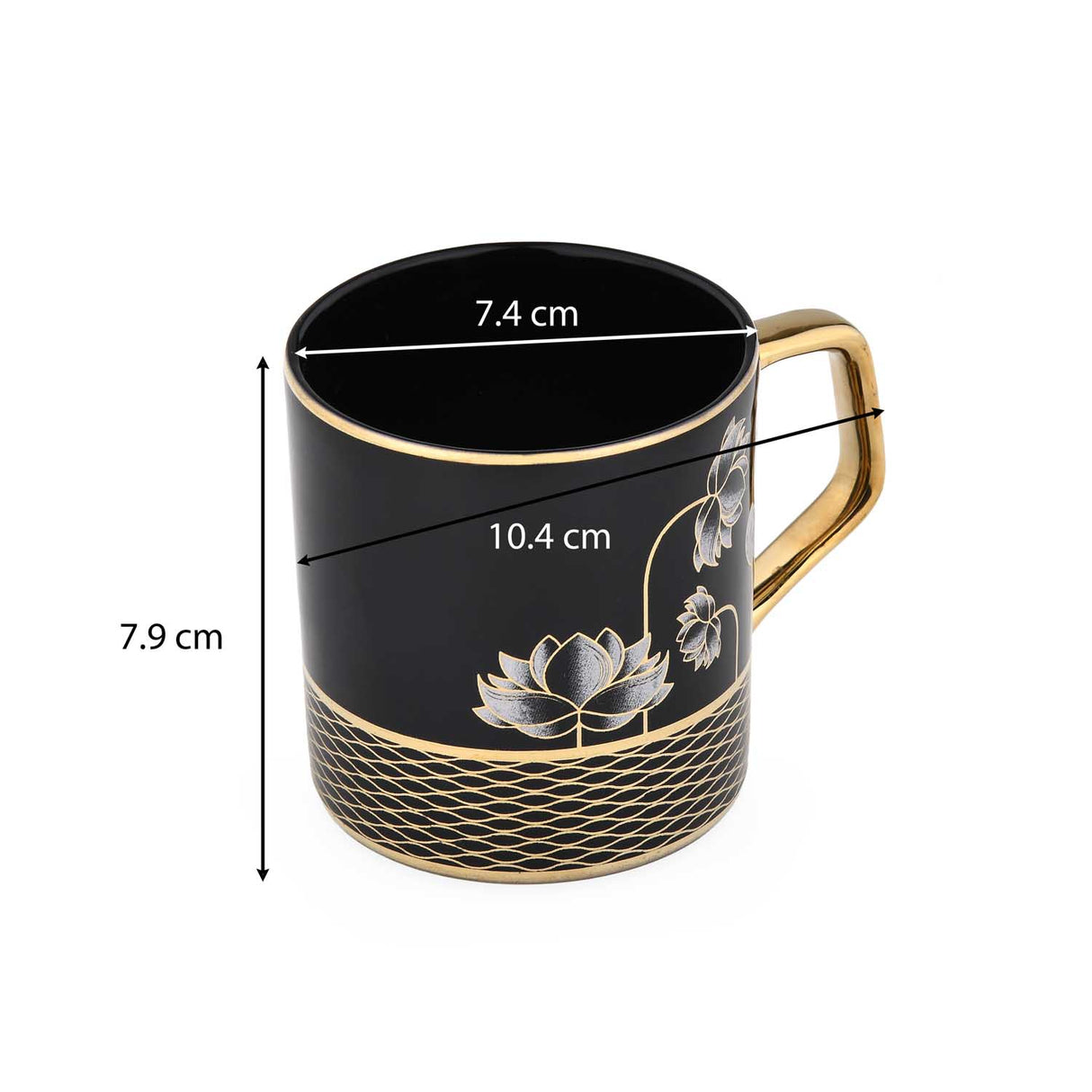 Porcelain Coffee Mug Set of 6- Black