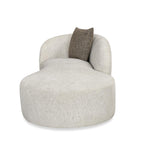 Giorgio Left Chaise Lounge Textured Fabric Sofa- Ivory