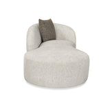 Giorgio Right Chaise Lounge Textured Fabric Sofa- Ivory