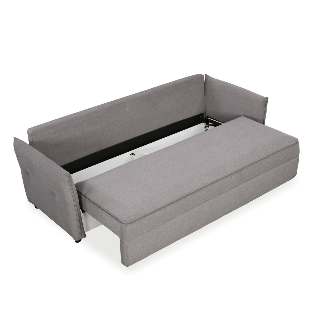 Aveo 3 Seater Sofa Cum Bed (Grey) - Open Storage View