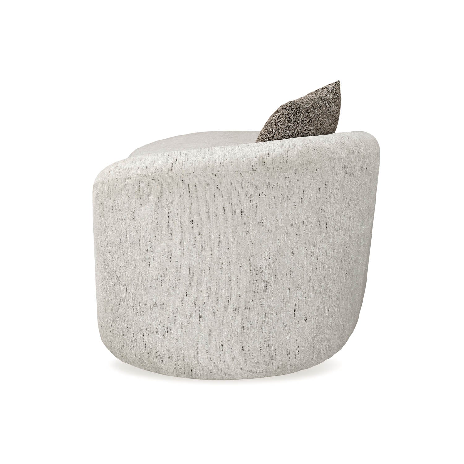 Giorgio Right Chaise Lounge Textured Fabric Sofa- Ivory