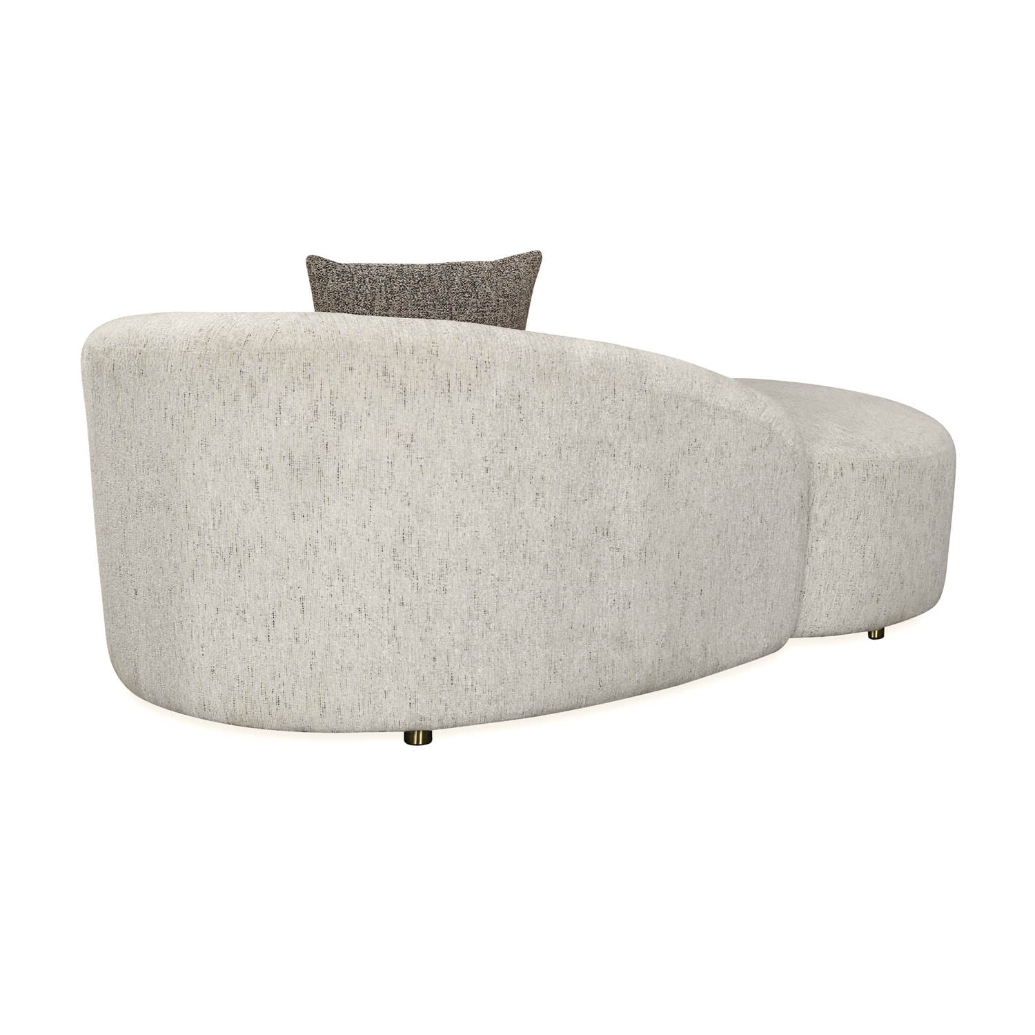 Giorgio Right Chaise Lounge Textured Fabric Sofa- Ivory