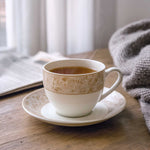 Porcelain Cup and Saucer Set of 6- White