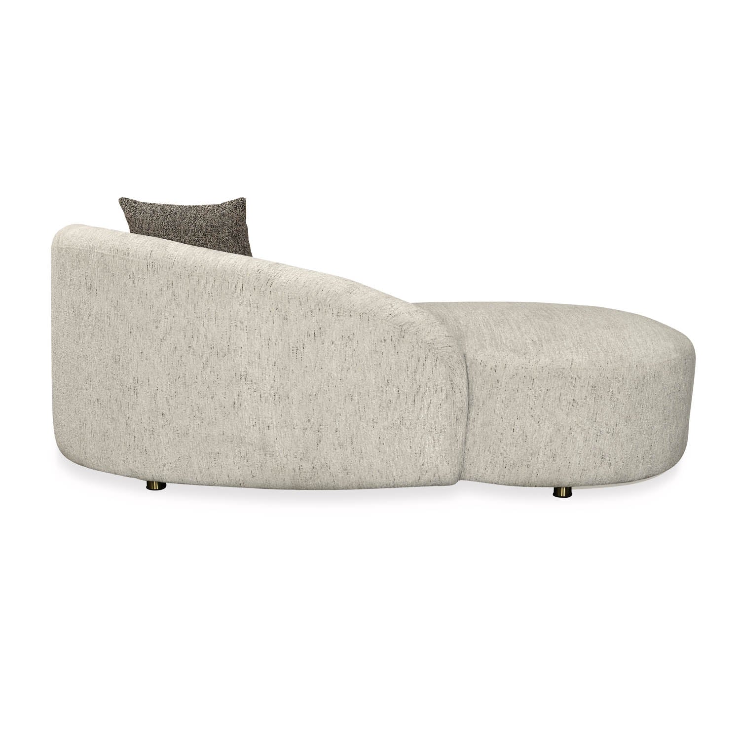 Giorgio Right Chaise Lounge Textured Fabric Sofa- Ivory