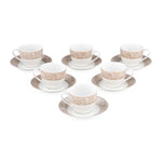 Porcelain Cup and Saucer Set of 6- White
