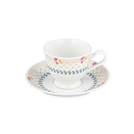 Porcelain Cup and Saucer Set of 6- Multicolor