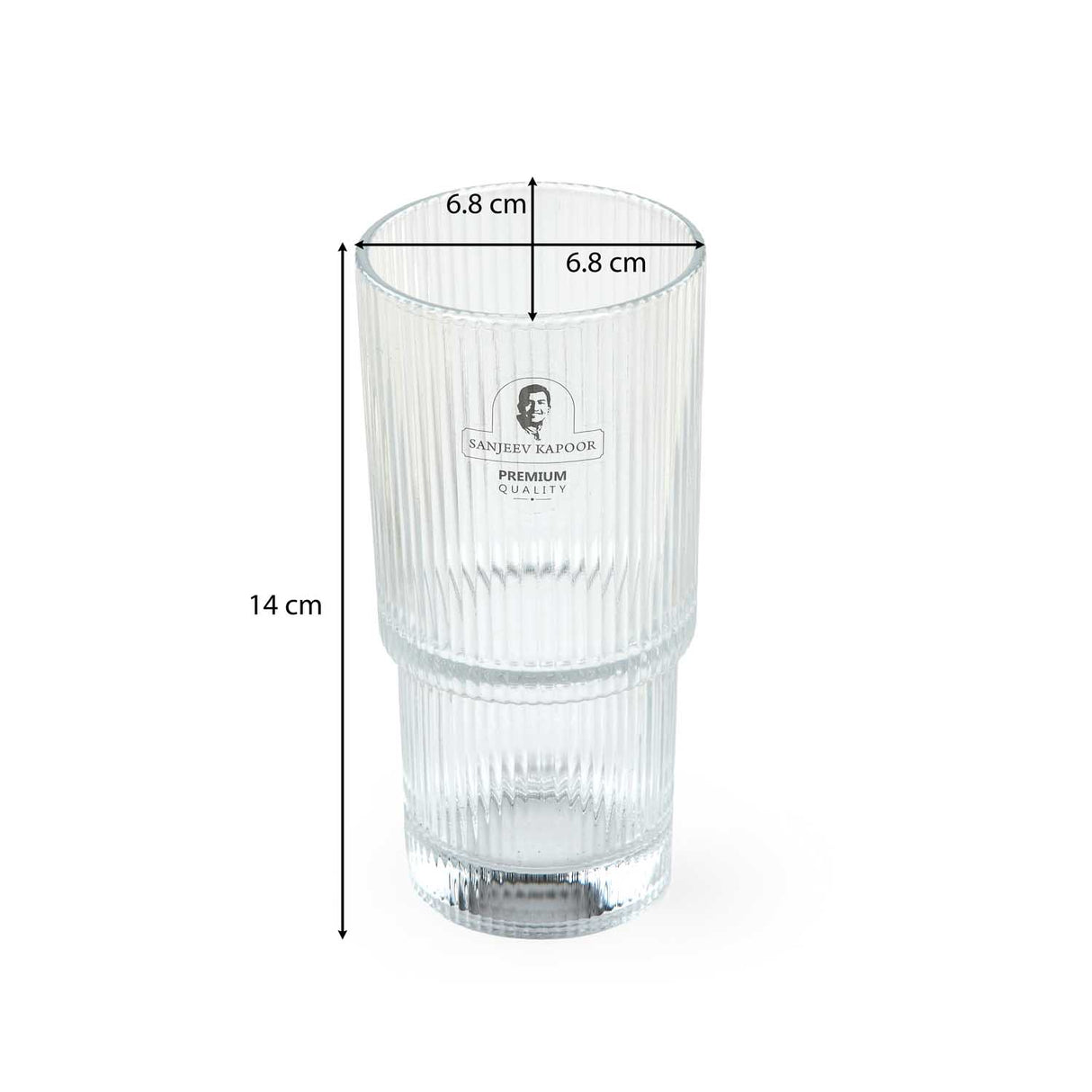 Stackable 300 ml Water Glass Set of 6- Transparent