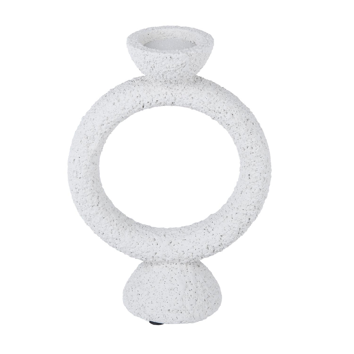Polyresin Ring Holder Candle Holder Small- Beige