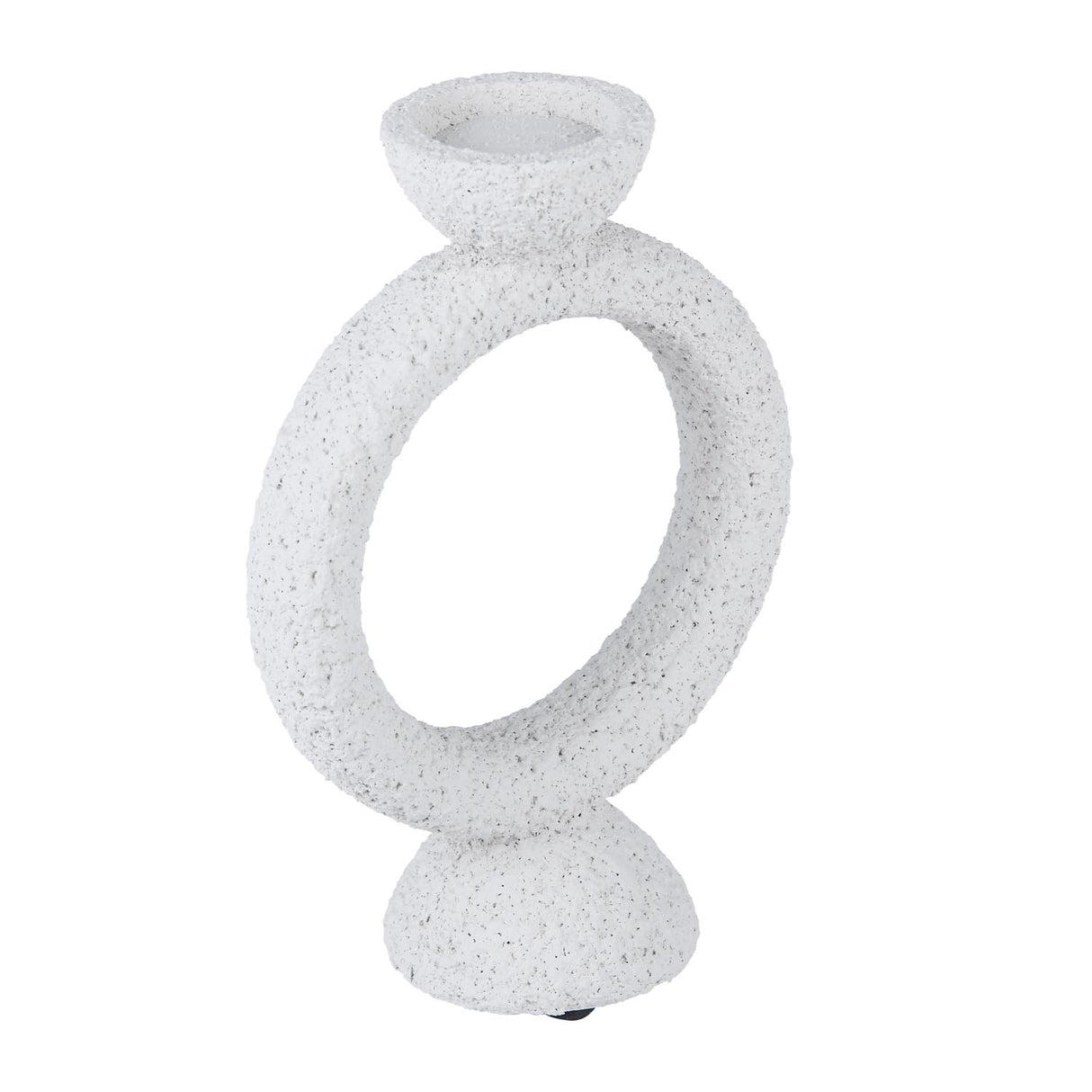Polyresin Ring Holder Candle Holder Small- Beige