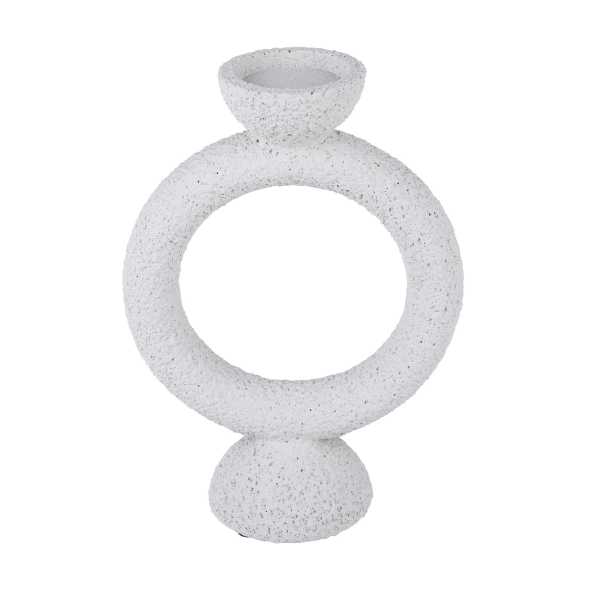 Polyresin Ring Holder Candle Holder Large- Beige