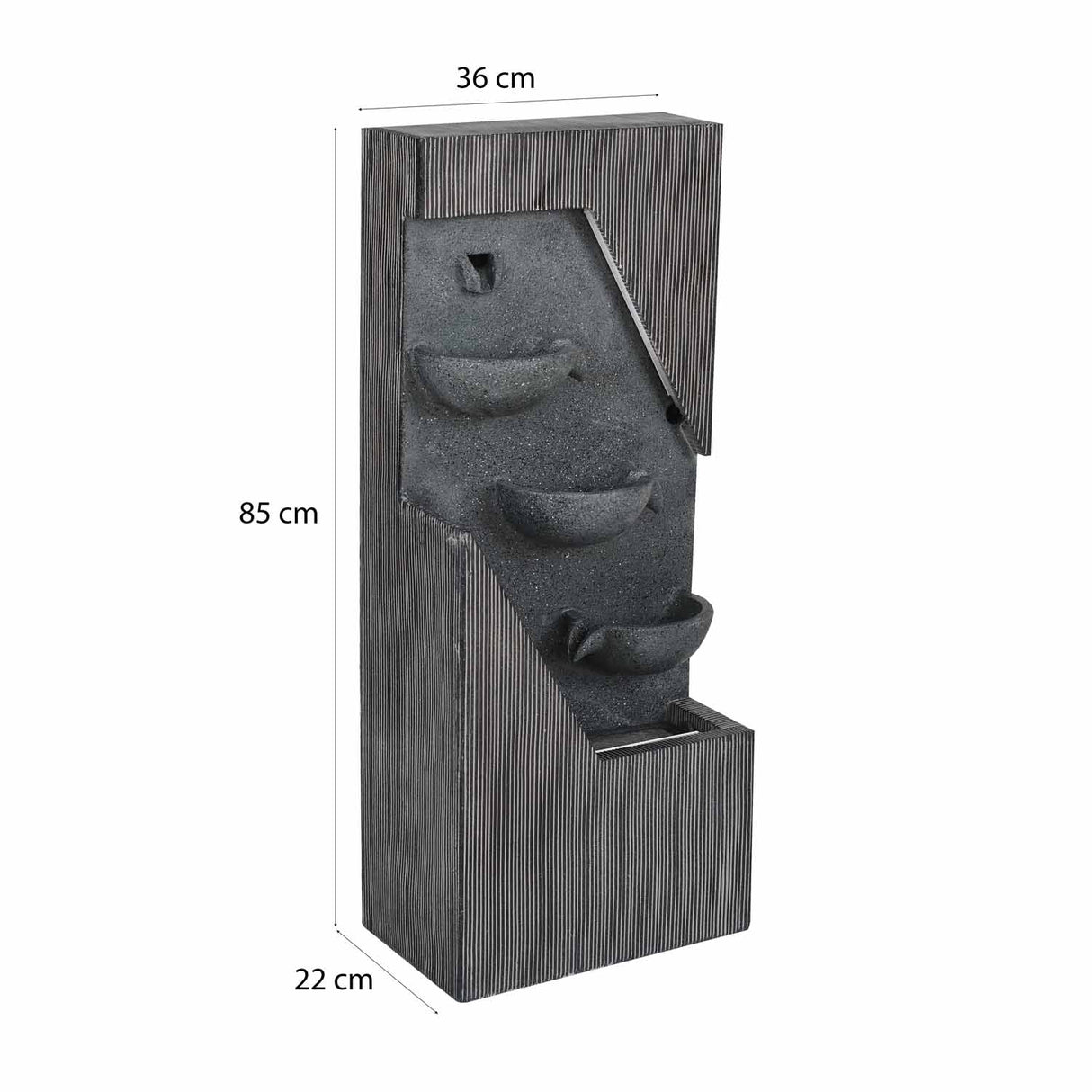 Three Pots on Wall Water Fountain (Grey)