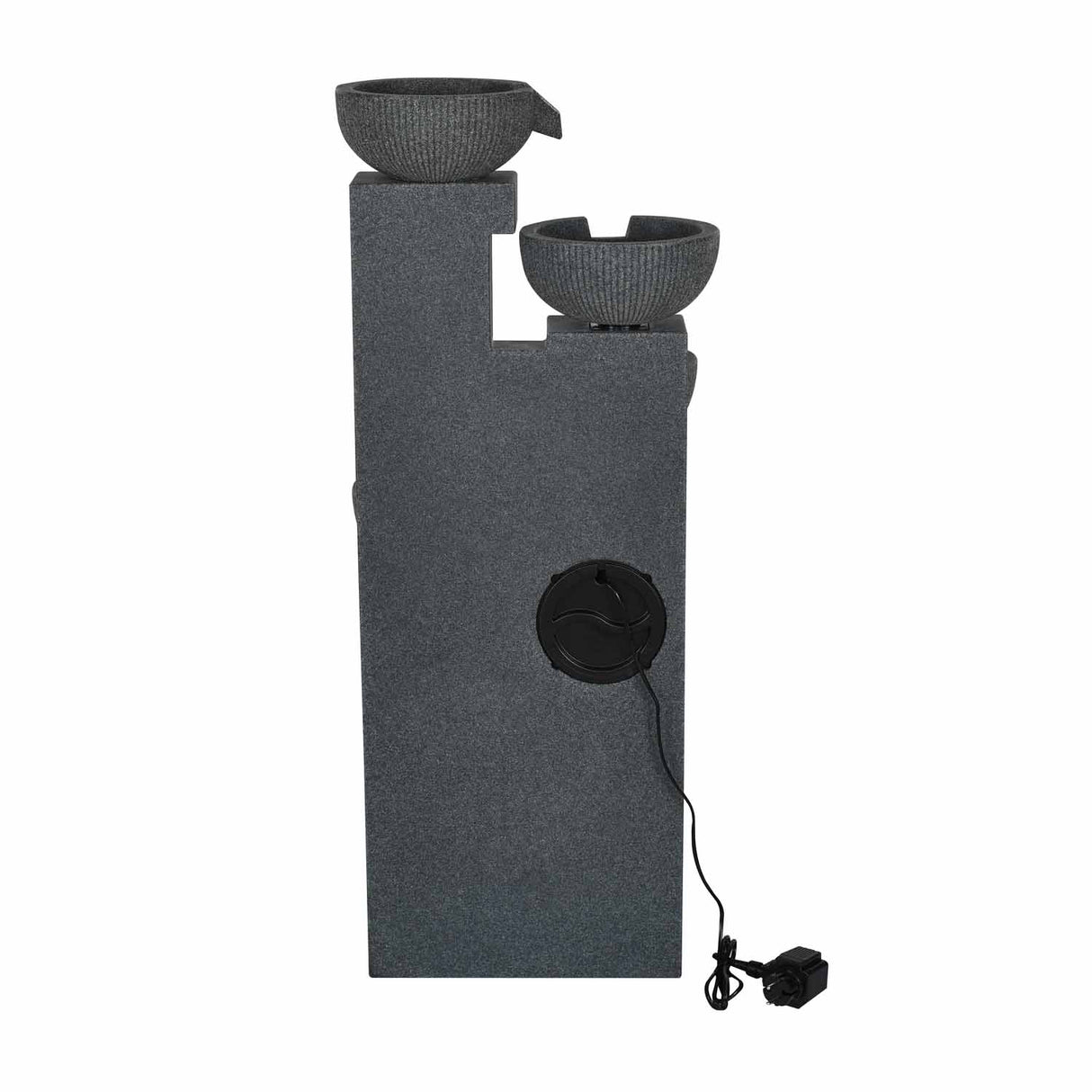 Decorative Pots on 4 Steps Water Fountain (Grey)