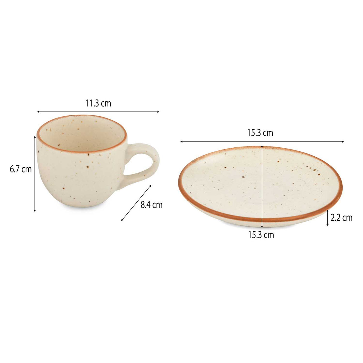 Stoneware Cup Saucer 180 ml- Cream