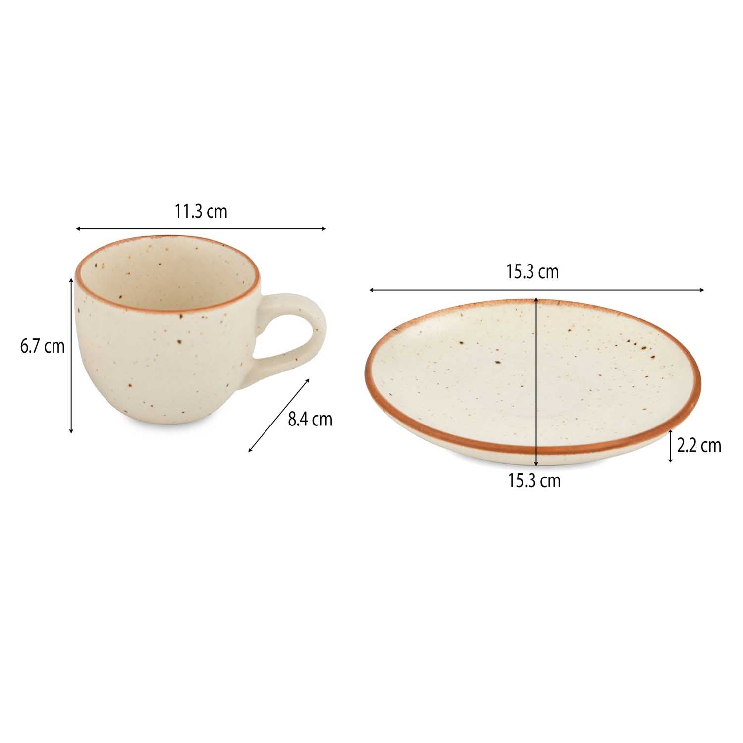 Stoneware Cup Saucer 180 ml- Cream