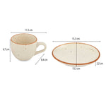 Stoneware Cup Saucer 180 ml- Cream