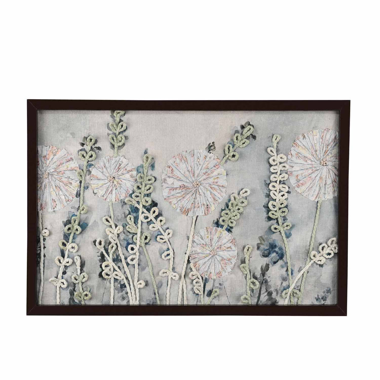 Tropical Embroidered Wall Art (Beige)