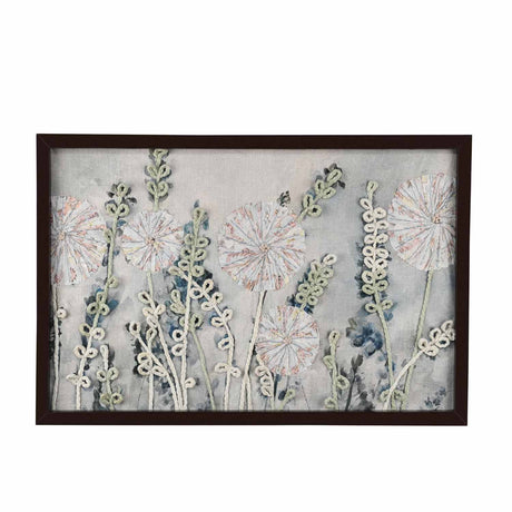 Tropical Embroidered Wall Art (Beige)