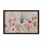 Tropical Bloom Embroidered Wall Art (Beige)