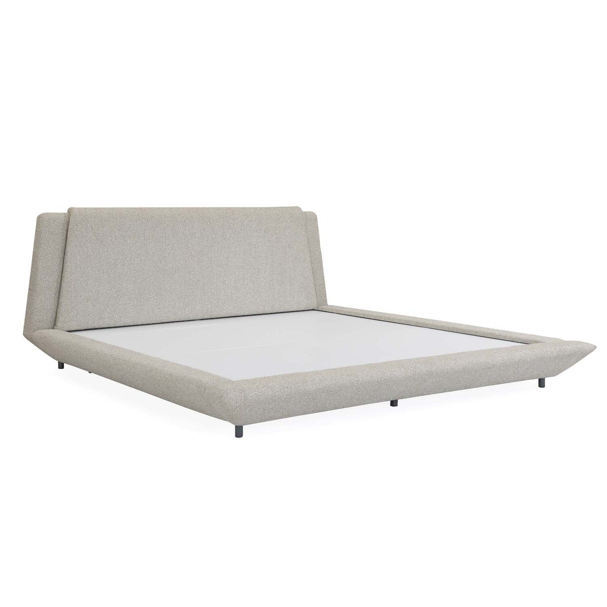 Jaslene Upholstered King Bed Without Storage- Beige
