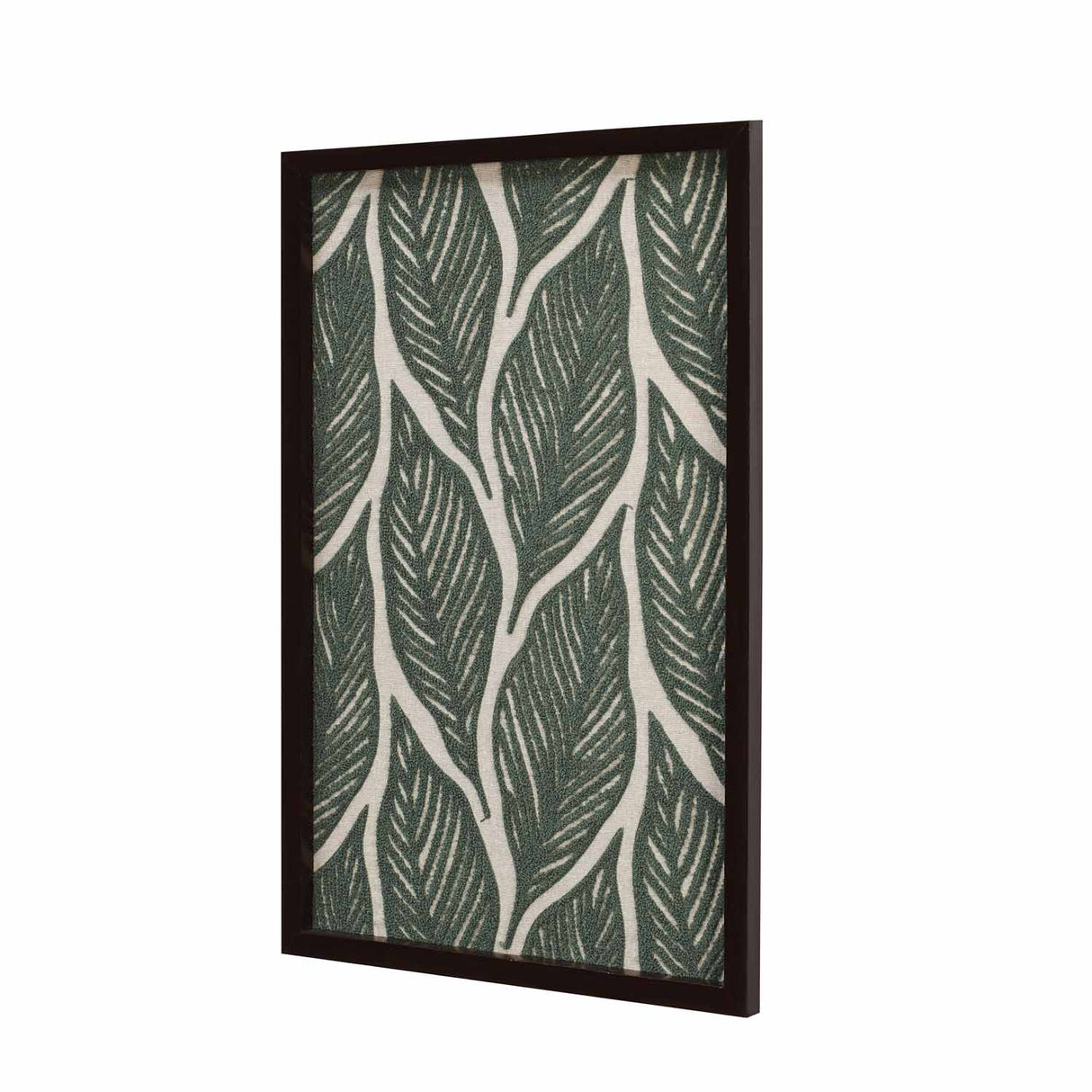 Leaves Embroidered Wall Art (Green)
