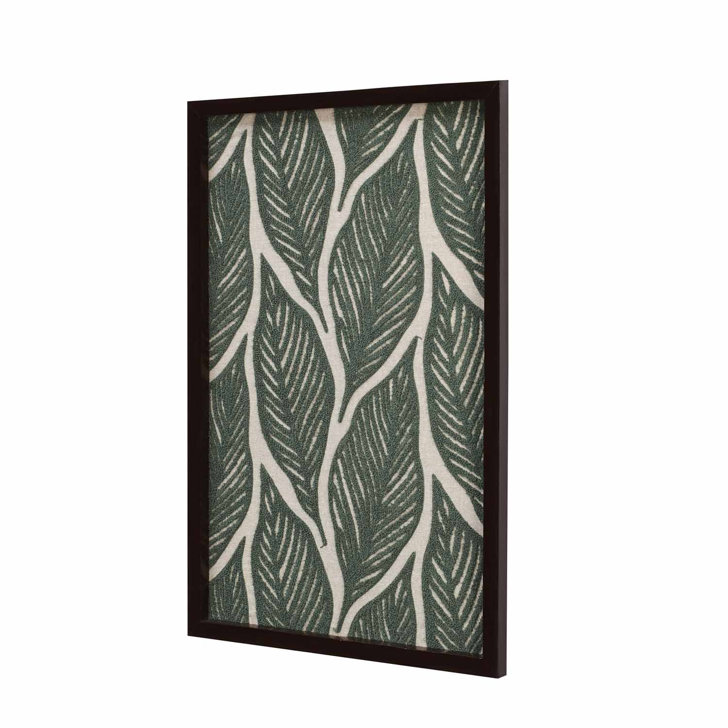Leaves Embroidered Wall Art (Green)