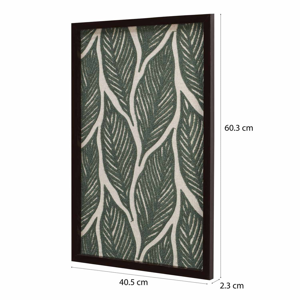 Leaves Embroidered Wall Art (Green)