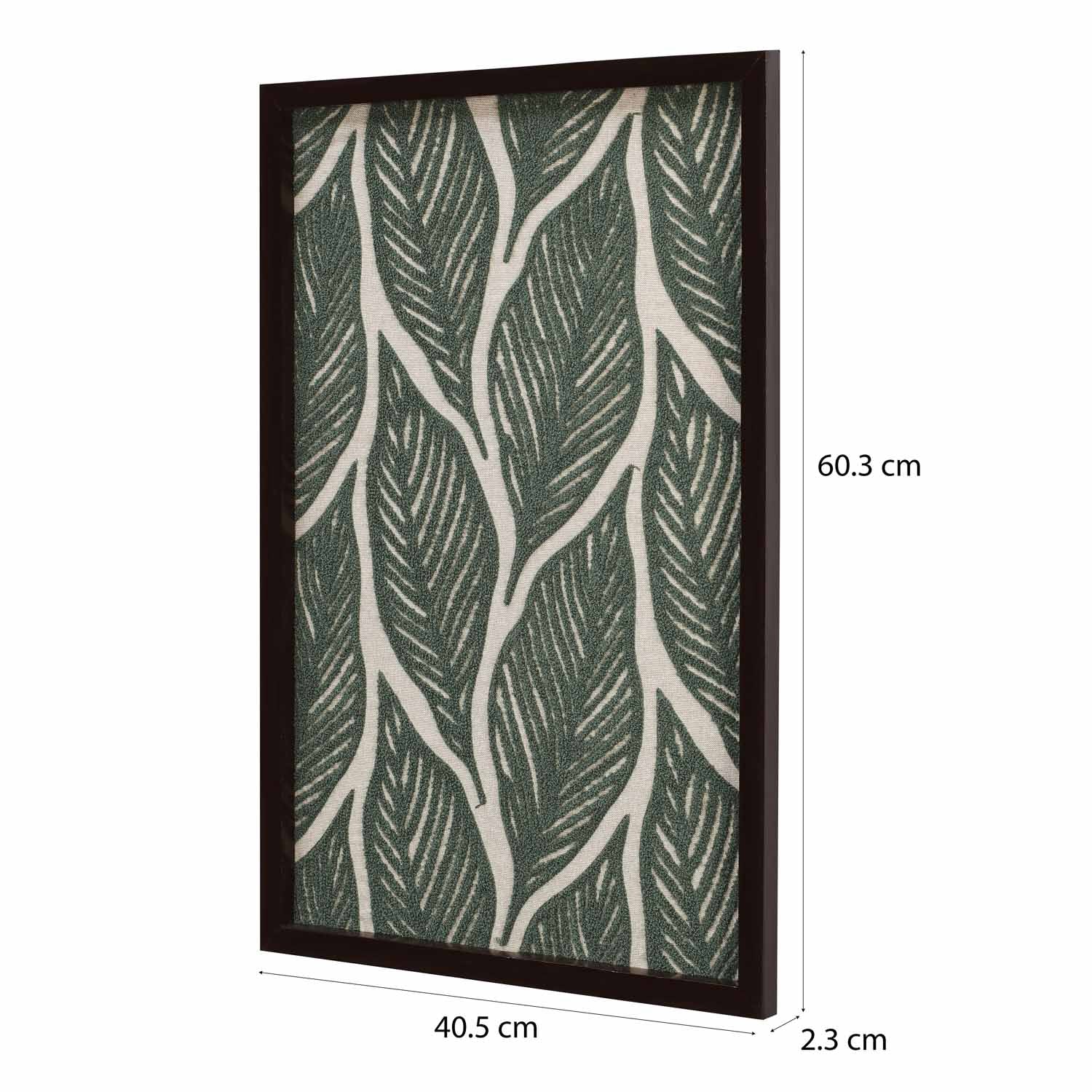 Leaves Embroidered Wall Art (Green)