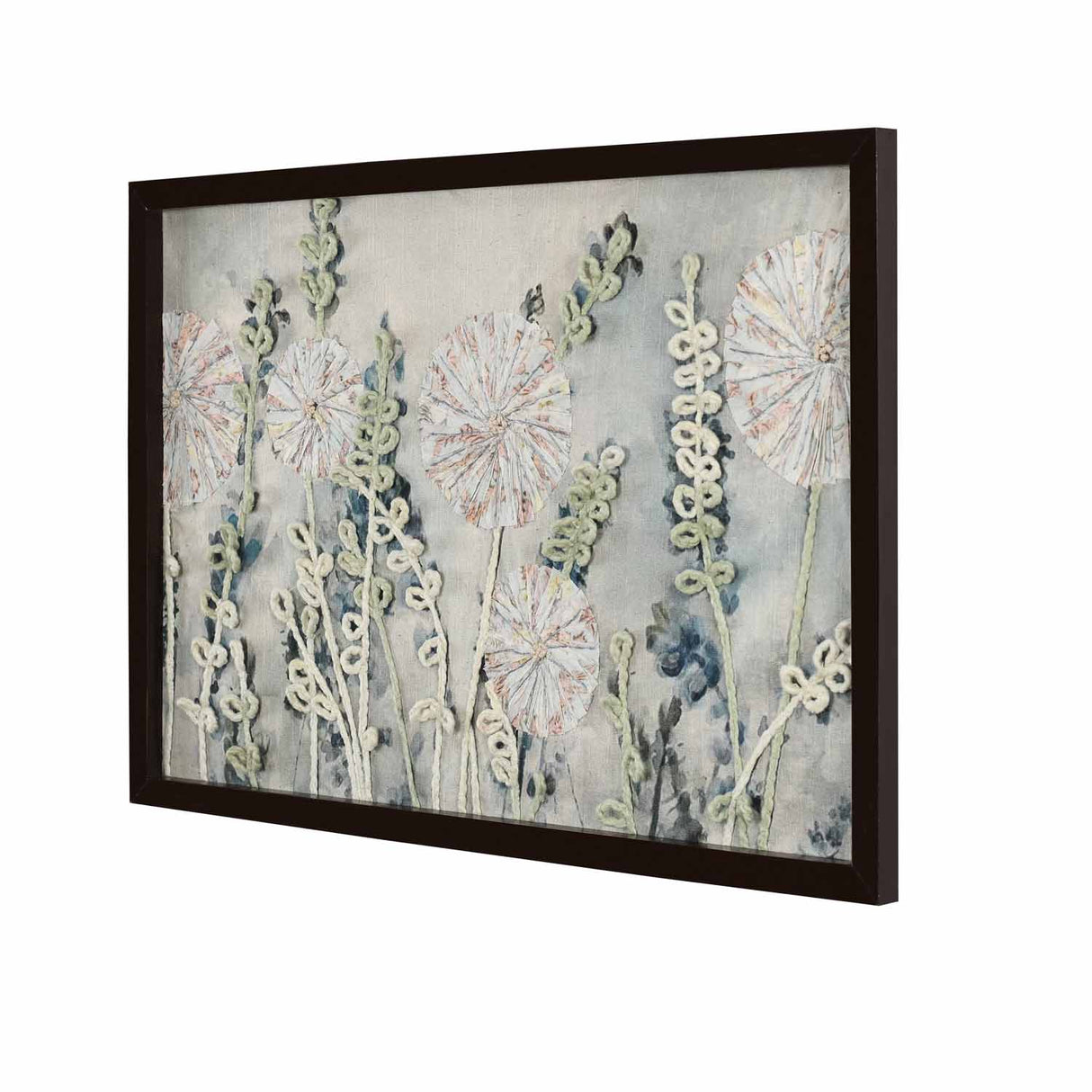 Tropical Embroidered Wall Art (Beige)