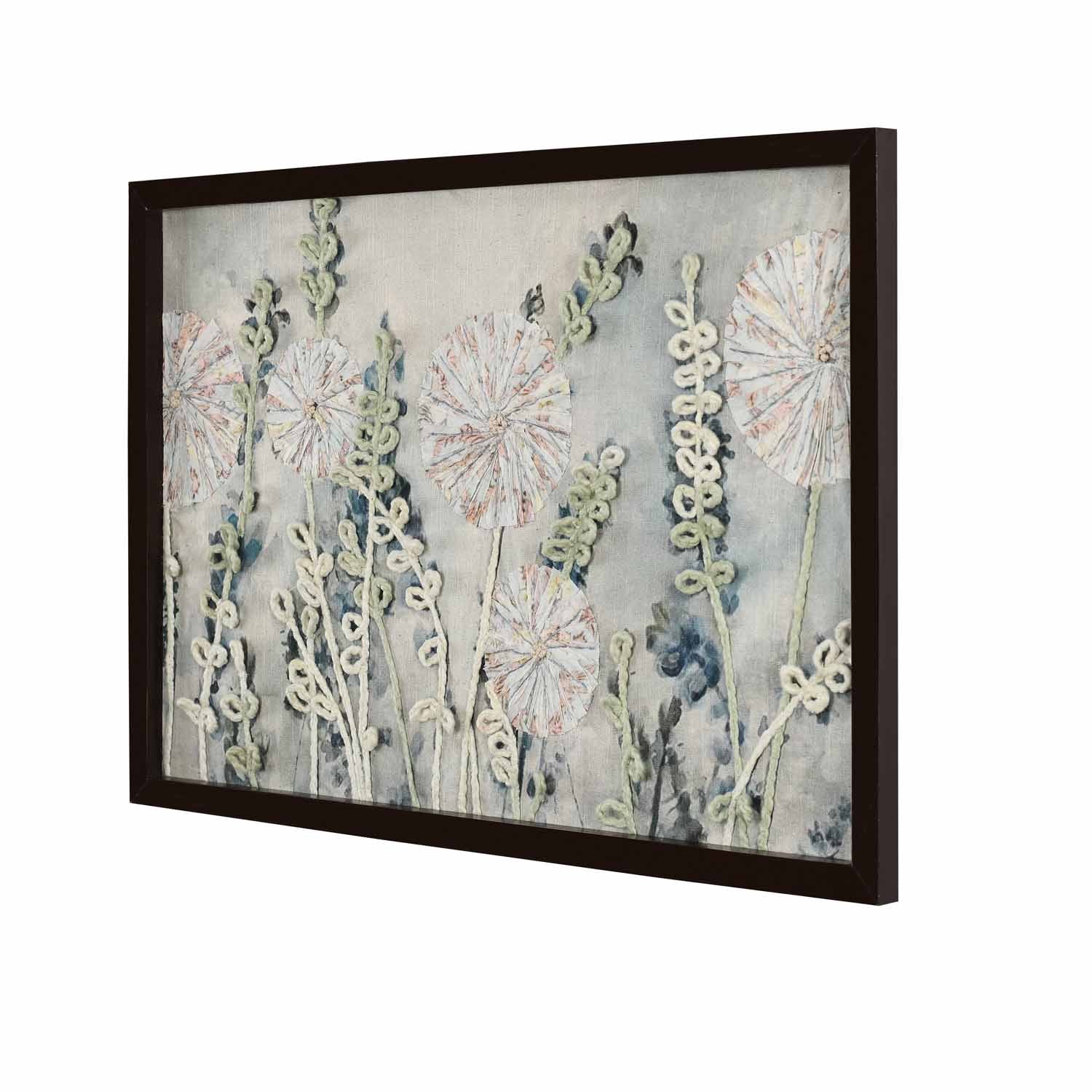 Tropical Embroidered Wall Art (Beige)